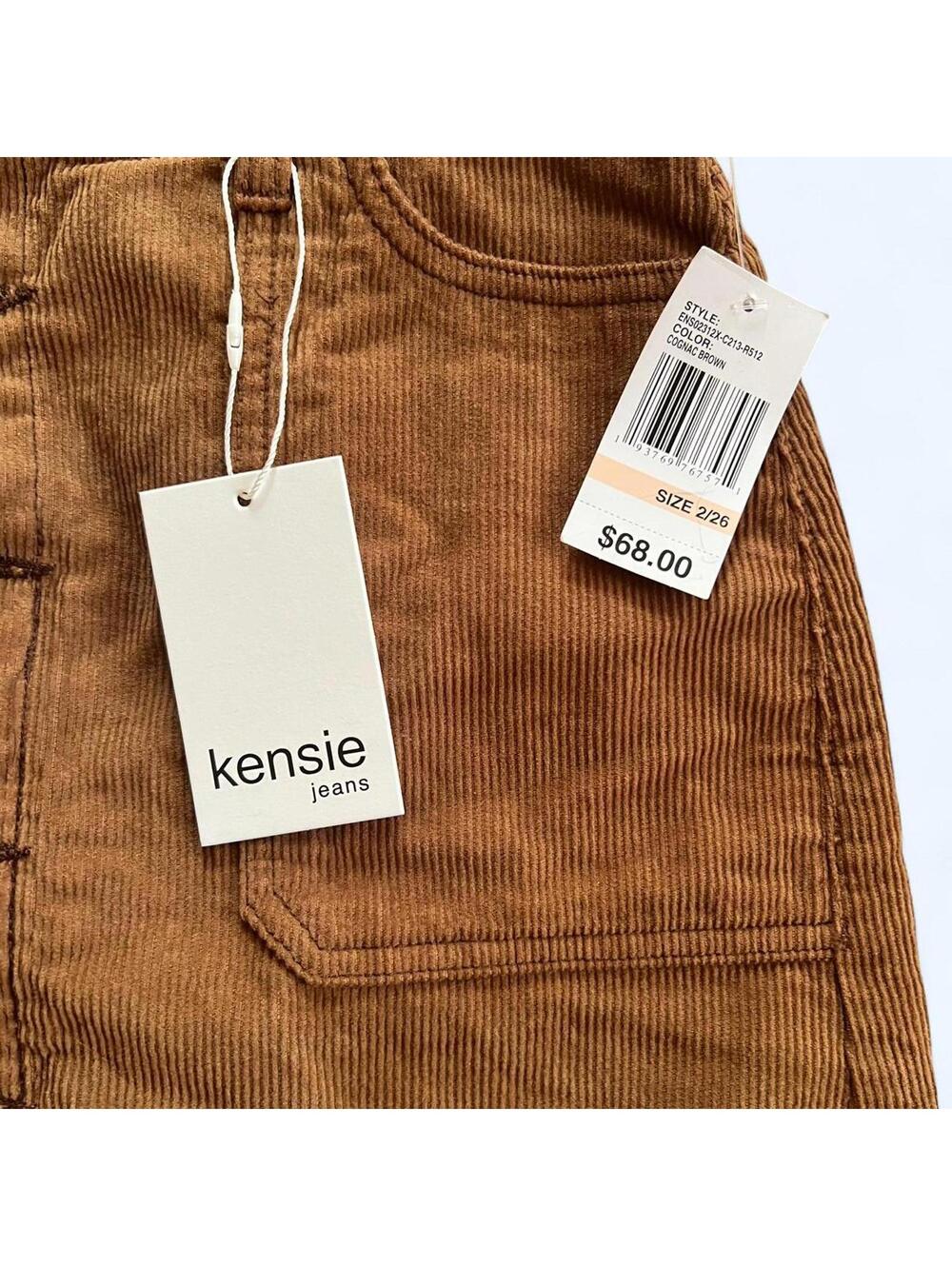 Kensie Brown Corduroy Button Front Mini Skirt Cottagecore Size 2 - Picture 2 of 8